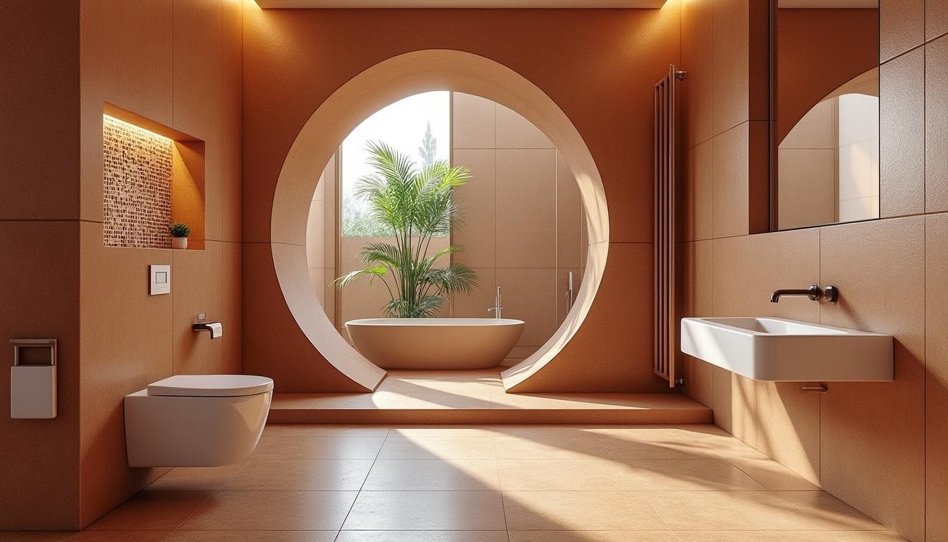 découvrez la salle de bain unique de la villa benkemoun, mêlant design architectural et ambiance raffinée. plongez dans un espace alliant confort, originalité et histoire au cœur d'une villa emblématique.